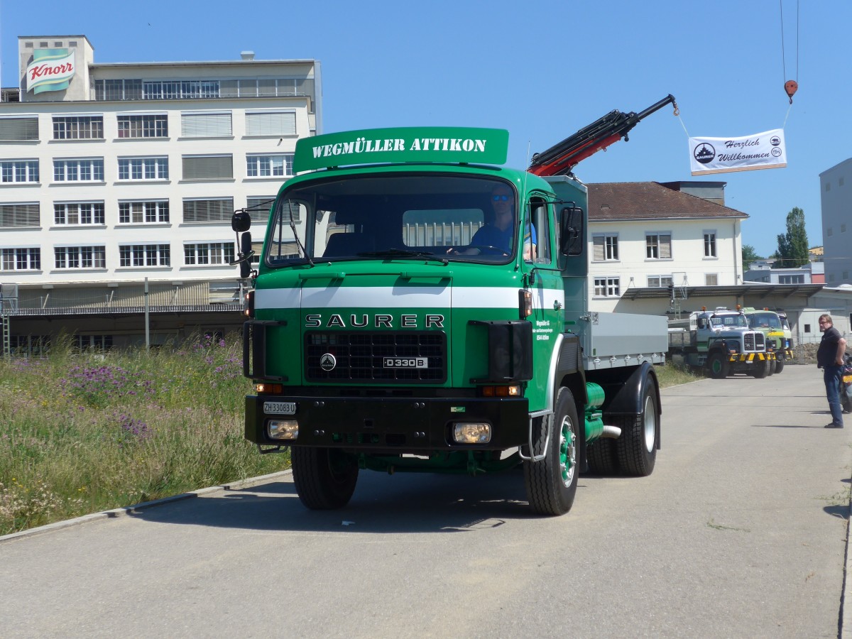 (161'810) - Wegm�ller, Attikon - ZH 33'083 U - Saurer am 6. Juni 2015 in Thayngen, Saurertreffen