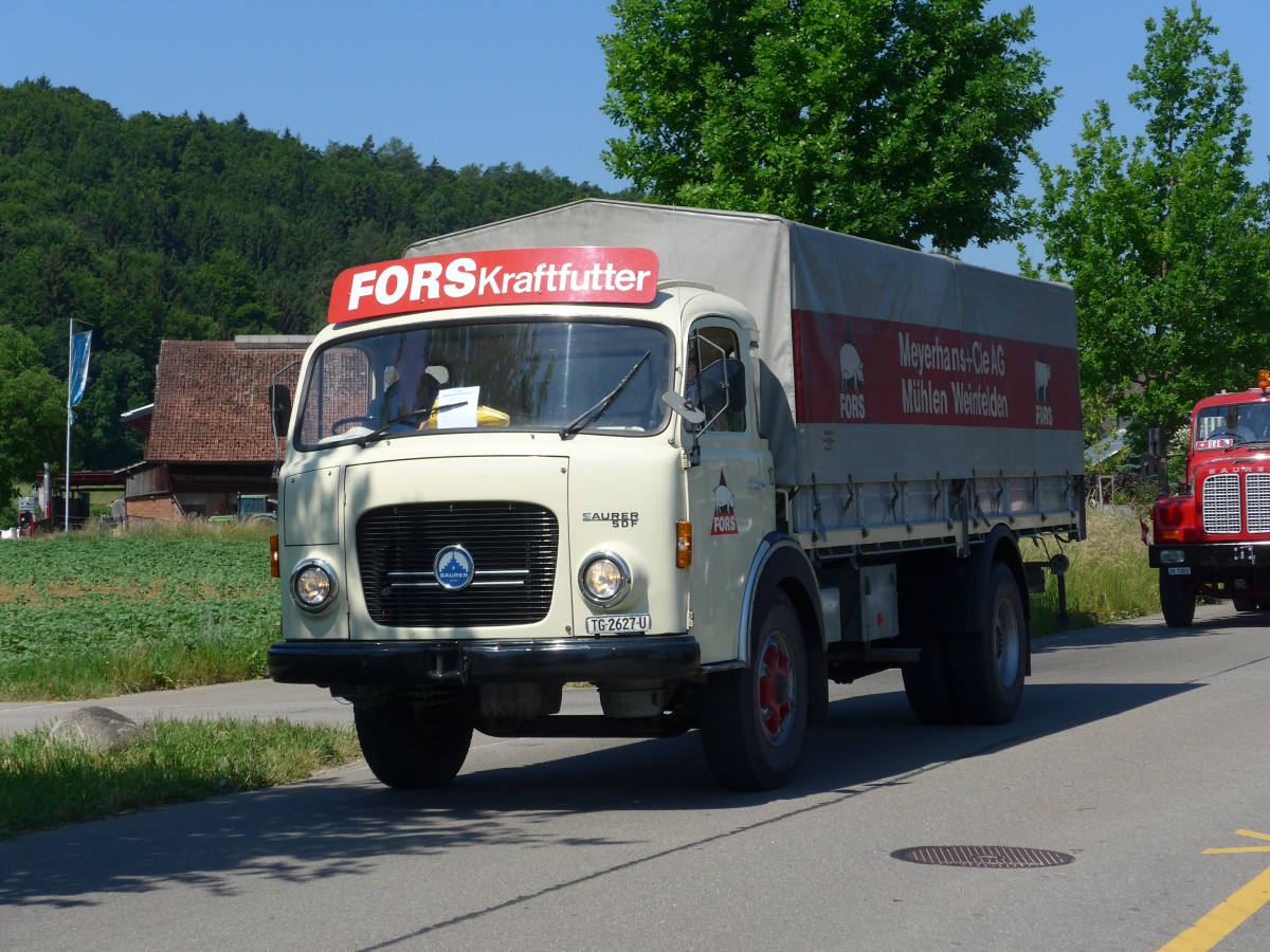 (161'820) - Meyerhans, Weinfelden - Nr. 10/TG 2627 U - Saurer am 6. Juni 2015 in Thayngen, Saurertreffen