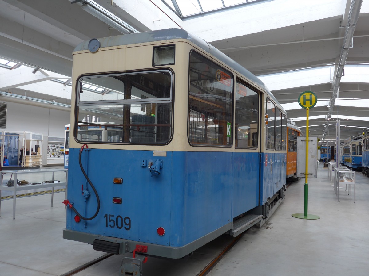 (162'817) - MVG-Tram - Nr. 1509 - am 28. Juni 2015 in M�nchen, MVG-Museum