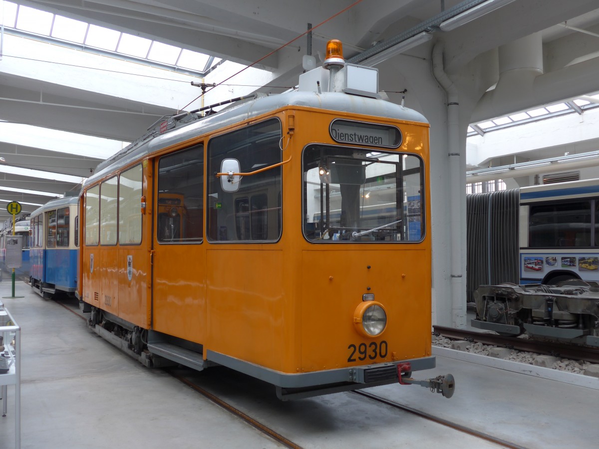 (162'828) - MVG-Tram - Nr. 2930 - am 28. Juni 2015 in M�nchen, MVG-Museum