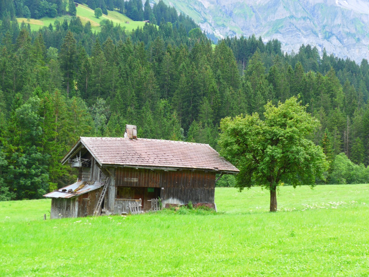 (163'169) - Altes H�uschen am 26. Juli 2015 in Adelboden, Neuweg