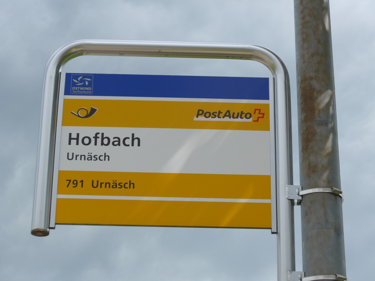 (163'223) - PostAuto-Haltestelle - Urn�sch, Hofbach - am 2. August 2015