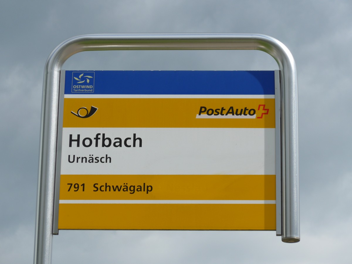 (163'224) - PostAuto-Haltestelle - Urn�sch, Hofbach - am 2. August 2015