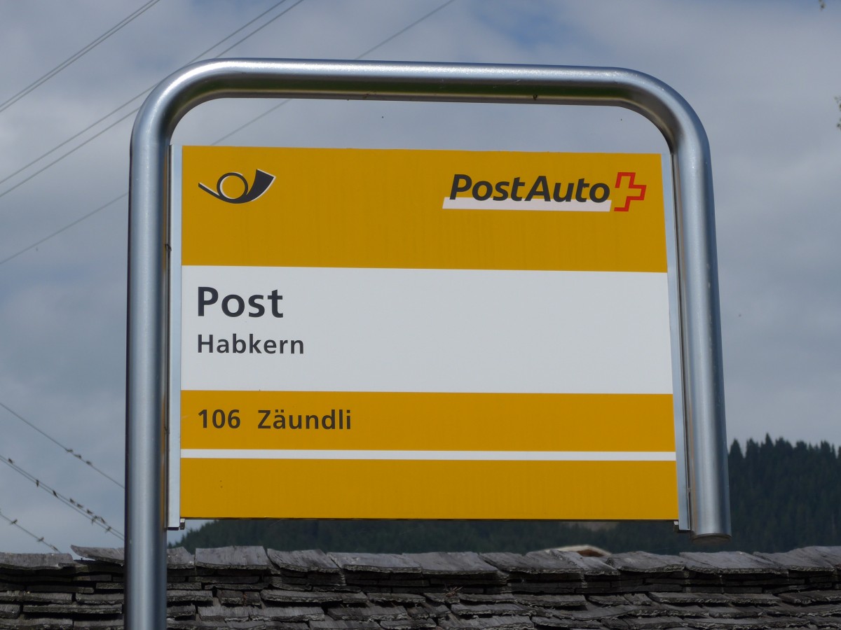(163'808) - PostAuto-Haltestelle - Habkern, Post - am 23. August 2015