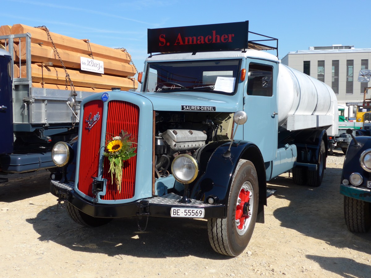 (163'971) - Amacher, Grossaffoltern - BE 55'569 - Saurer am 29. August 2015 in Oberkirch, CAMPUS Sursee