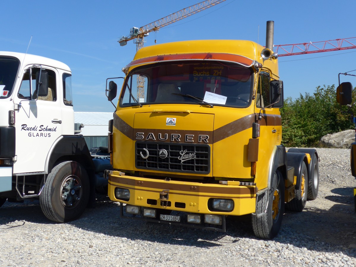 (163'996) - Schmid, Buchs - ZH 33'165 U - Saurer am 29. August 2015 in Oberkirch, CAMPUS Sursee