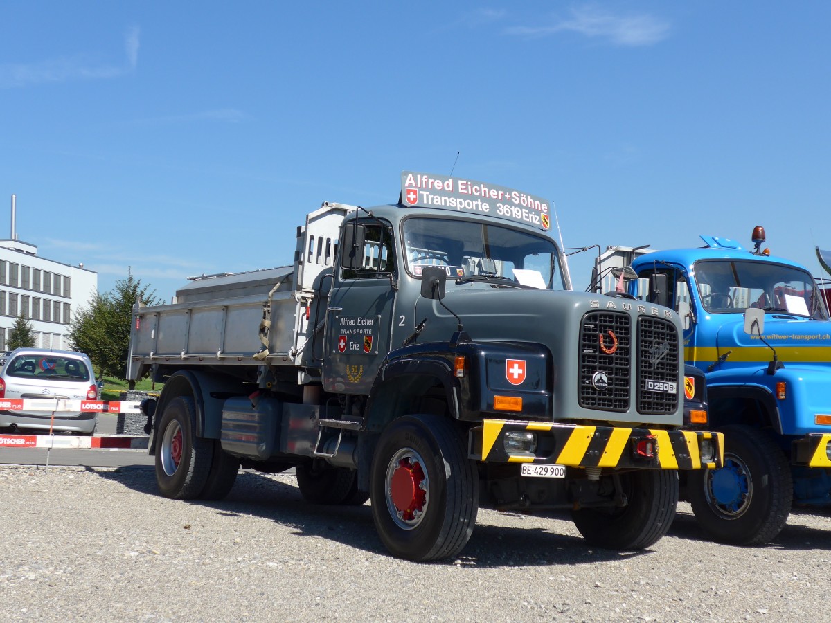 (164'009) - Eicher, Eriz - Nr. 2/BE 429'900 - Saurer am 29. August 2015 in Oberkirch, CAMPUS Sursee