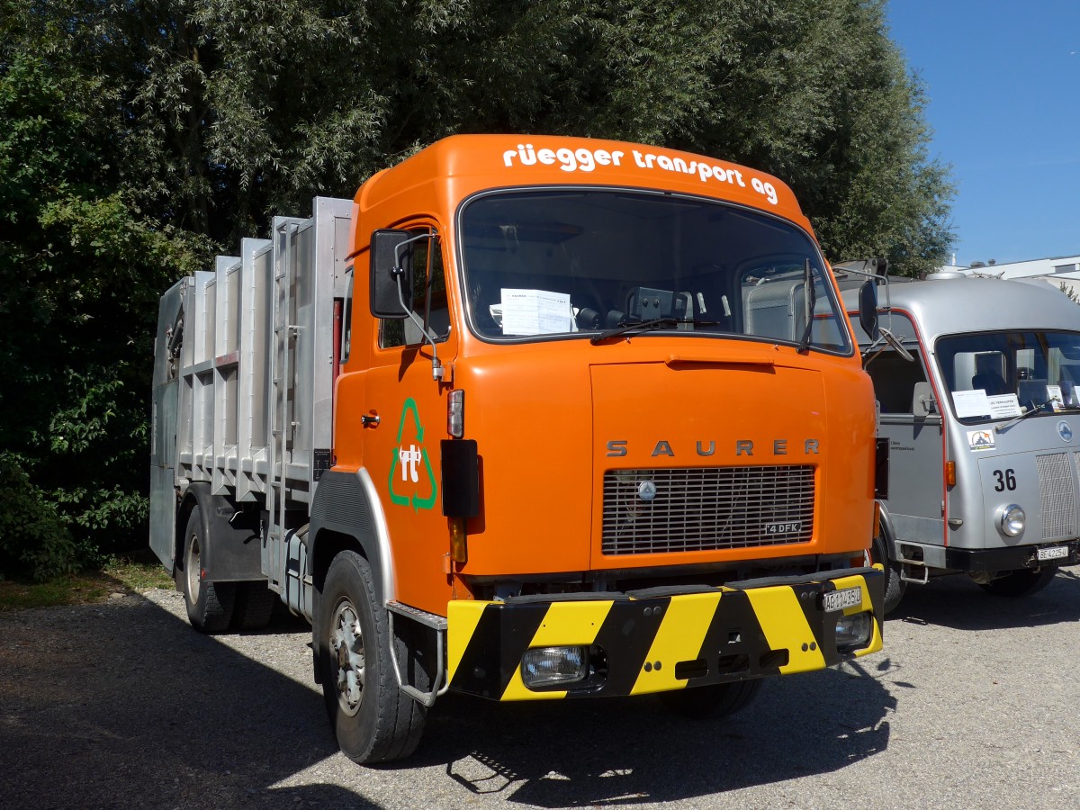 (164'022) - R�egger, Rothrist - AG 11'435 U - Saurer am 29. August 2015 in Oberkirch, CAMPUS Sursee
