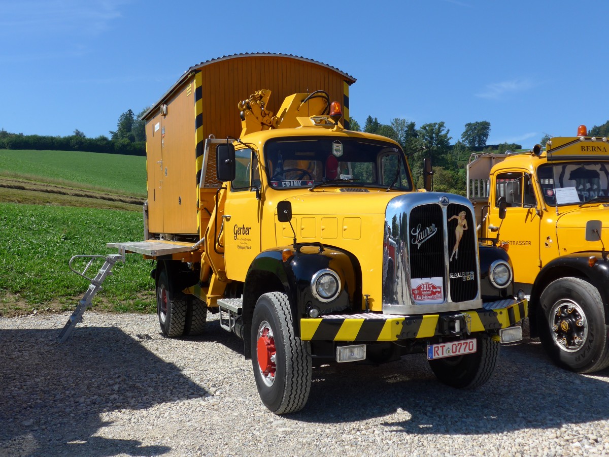 (164'038) - Gerber, Pfullingen - RT 0770 - Saurer am 29. August 2015 in Oberkirch, CAMPUS Sursee