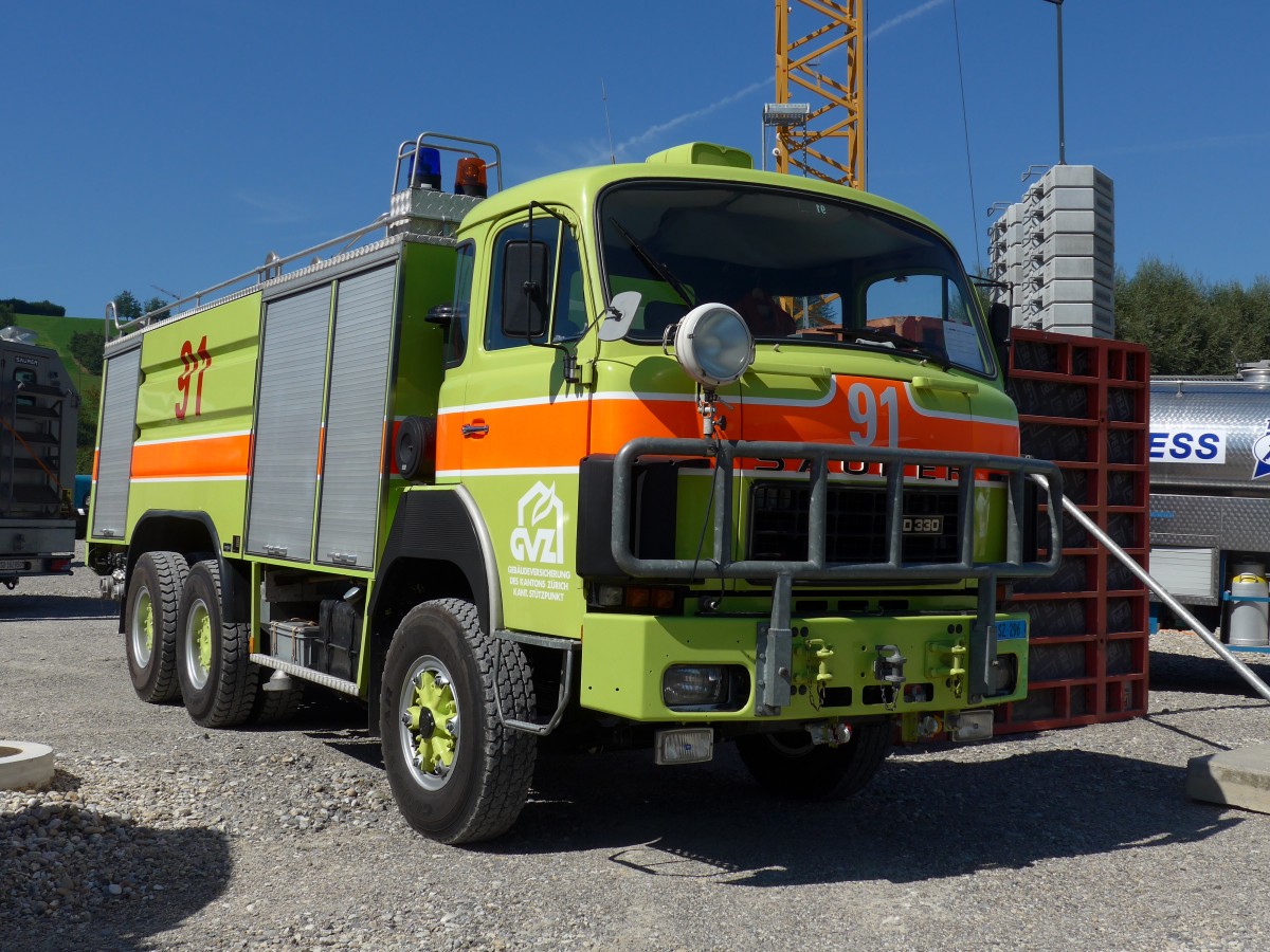 (164'078) - GVZ, Z�rich - Nr. 91/SZ 296 - Saurer am 29. August 2015 in Oberkirch, CAMPUS Sursee