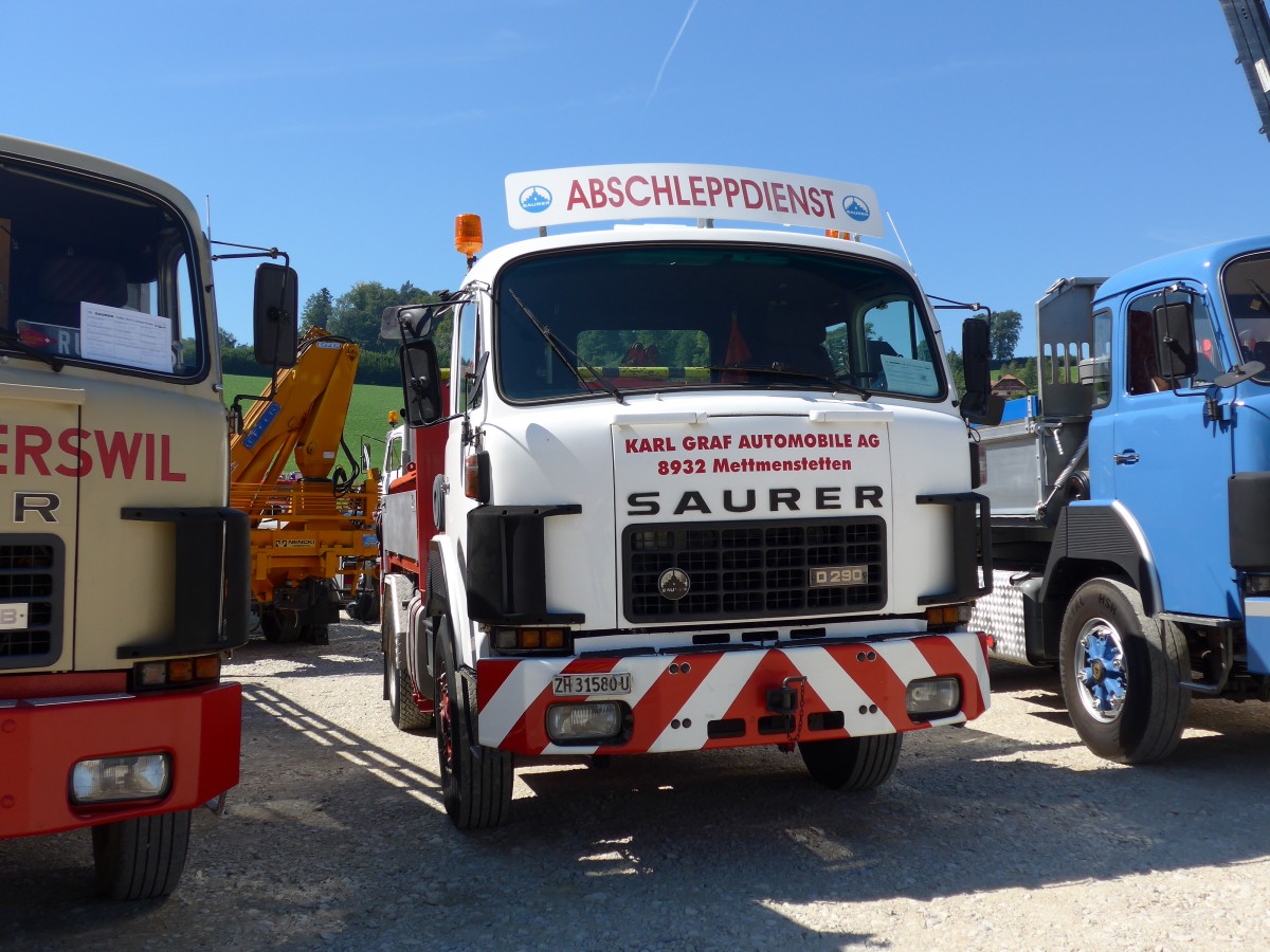 (164'088) - Graf, Mettmenstetten - ZH 31'580 U - Saurer am 29. August 2015 in Oberkirch, CAMPUS Sursee
