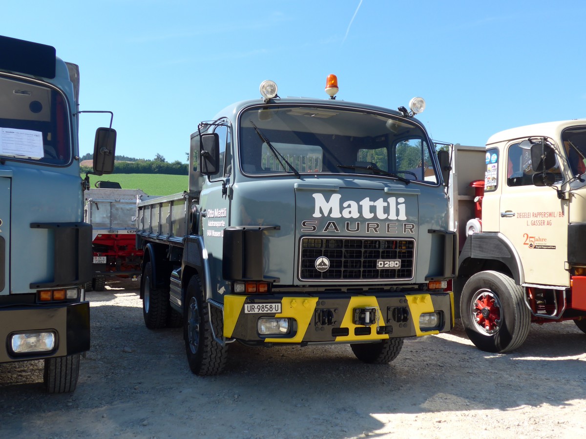 (164'090) - Mattli, Wassen - UR 9858 U - Saurer am 29. August 2015 in Oberkirch, CAMPUS Sursee