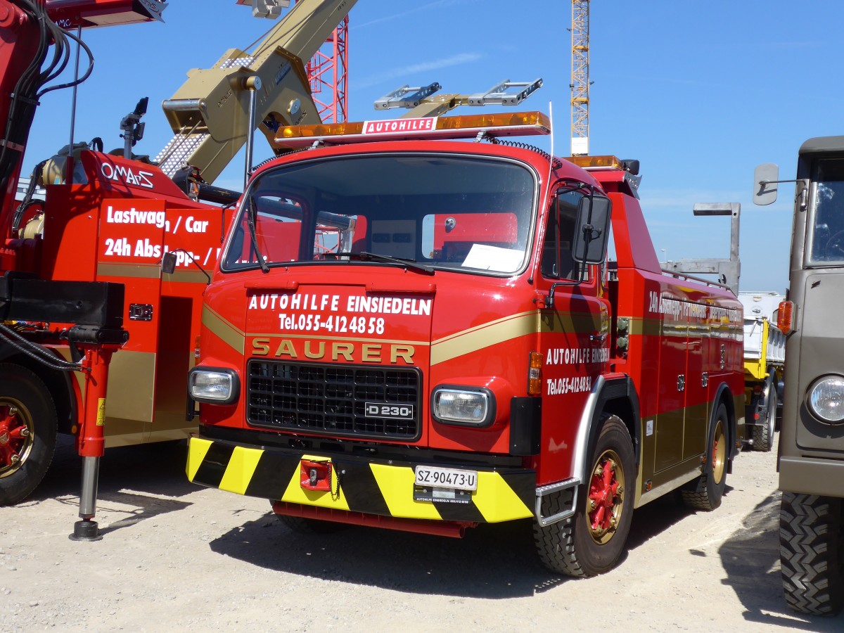 (164'099) - Autohilfe, Einsiedeln - SZ 90'473 U - Saurer am 29. August 2015 in Oberkirch, CAMPUS Sursee