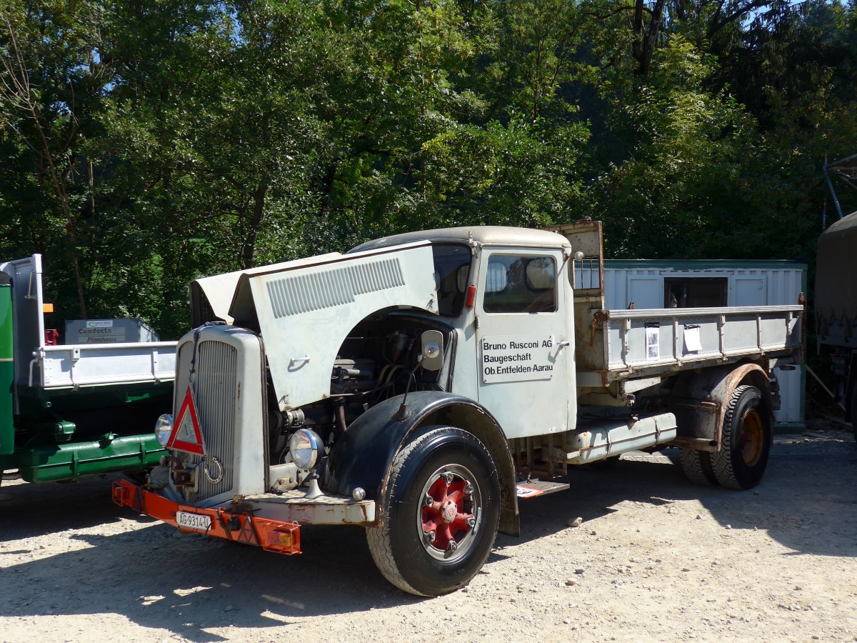 (164'102) - Rusconi, Ob. Entfelden - AG 9314 U - Saurer am 29. August 2015 in Oberkirch, CAMPUS Sursee
