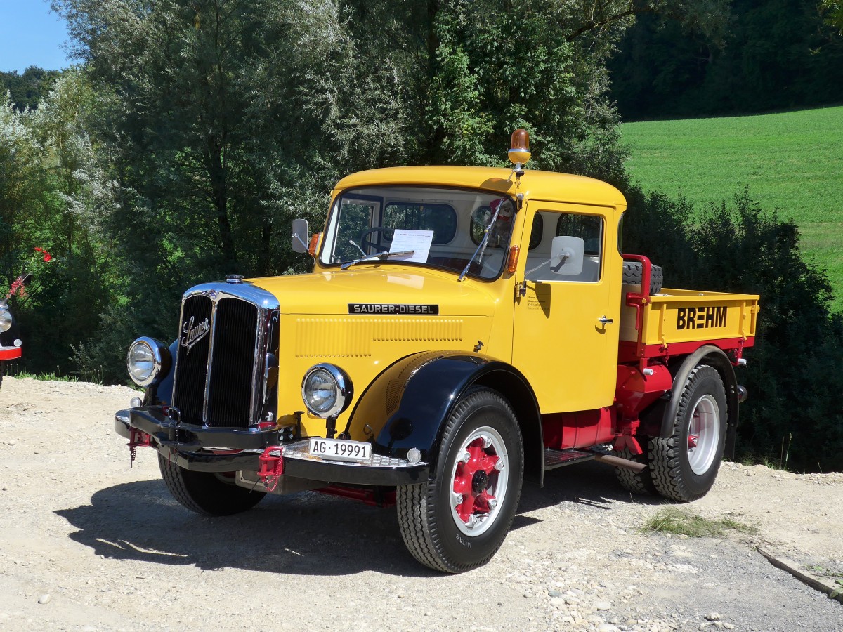 (164'177) - Brehm, Lupfig - AG 19'991 - Saurer am 29. August 2015 in Oberkirch, CAMPUS Sursee