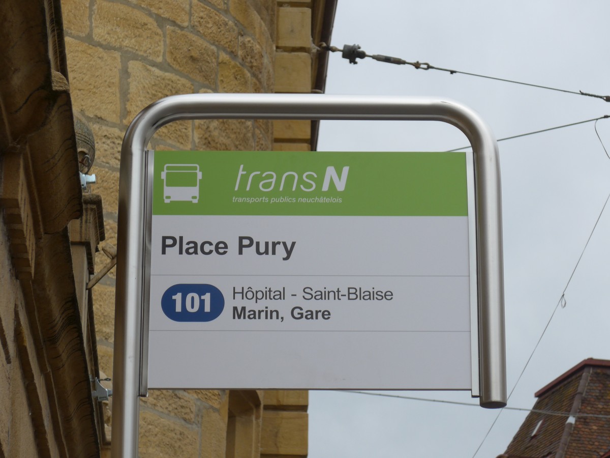 (164'787) - transN-Haltestelle - Neuch�tel, Place Pury - am 15. September 2015