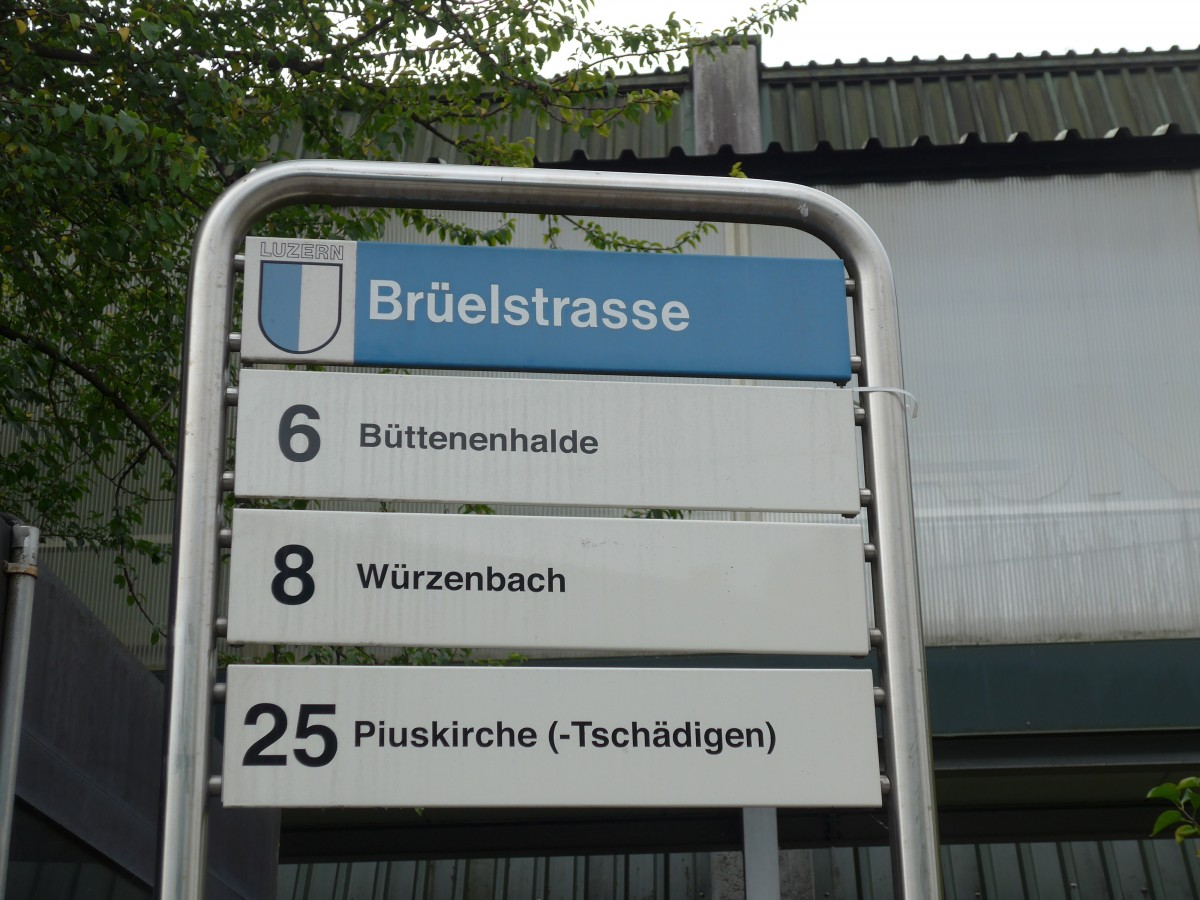 (164'872) - VBL-Haltestelle - Luzern, Br�elstrasse - am 16. September 2015