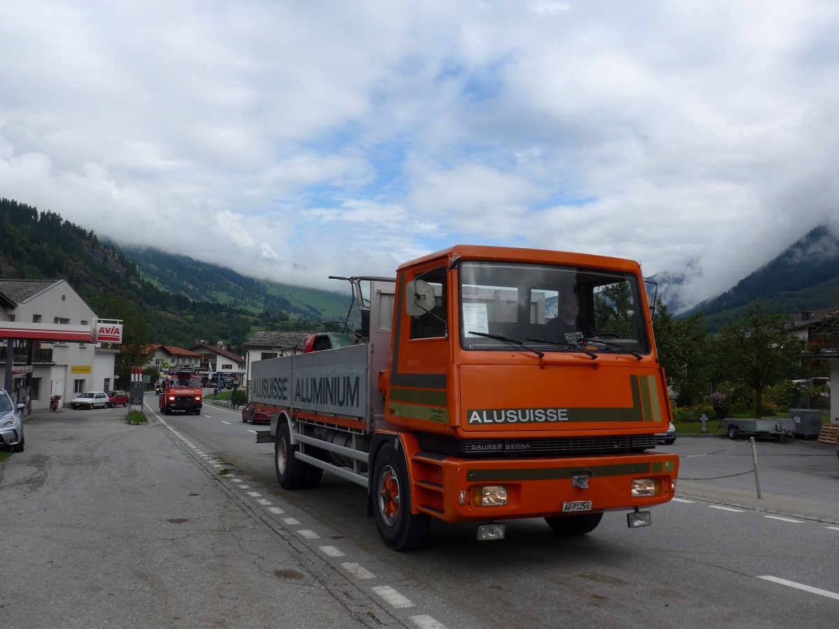 (165'285) - Gehrig, Rudolfstetten - AG 9125 U - Saurer am 19. September 2015 in Andeer, Tgavugl