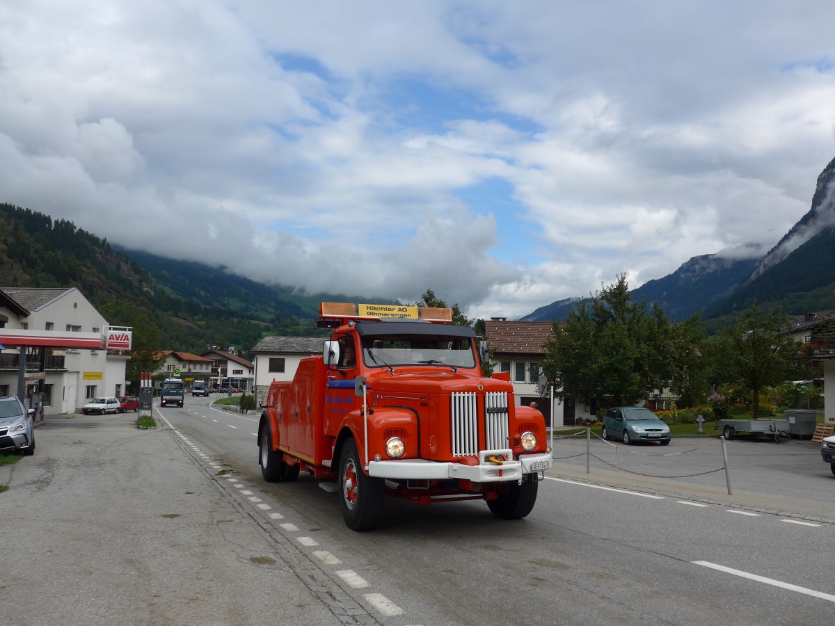 (165'386) - H�chler, Othmarsingen - AG 9314 U - Scania am 19. September 2015 in Andeer, Tgavugl