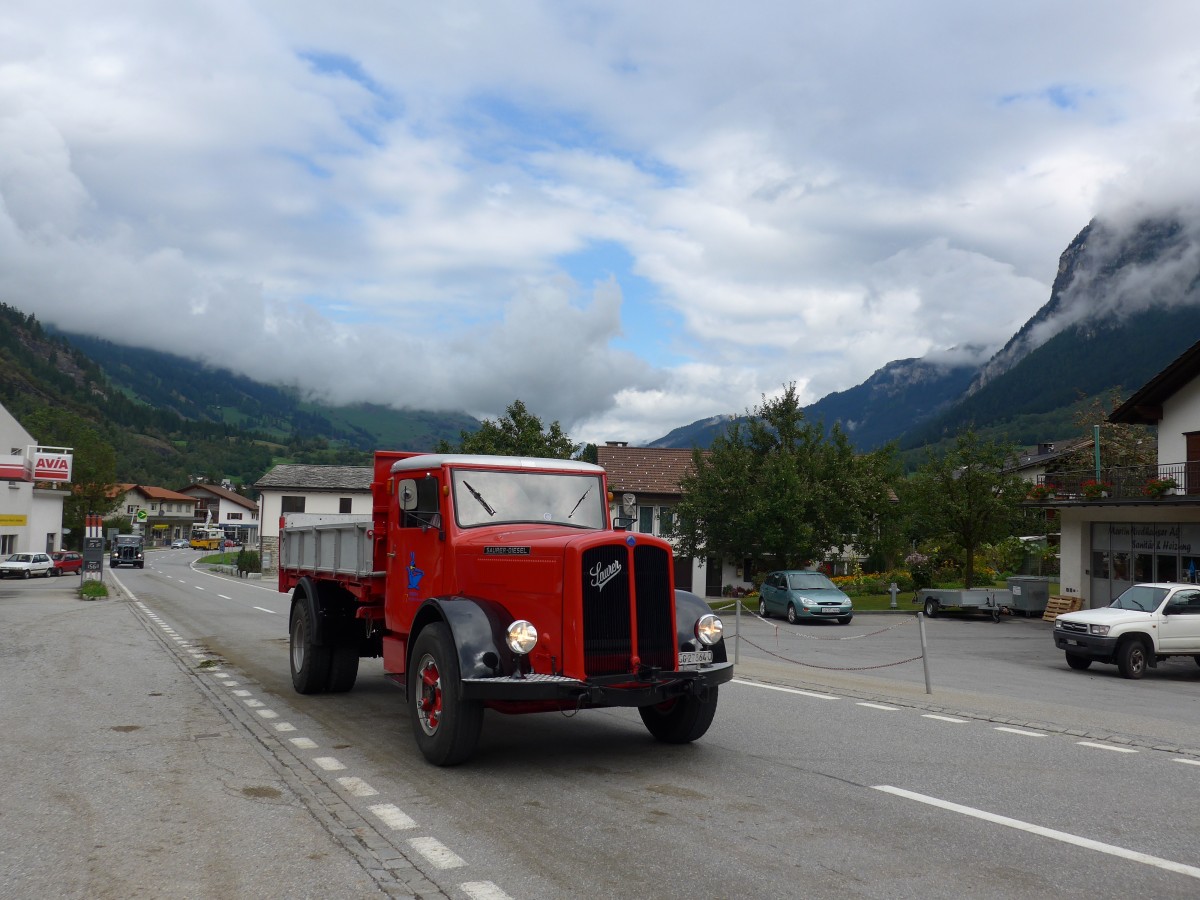 (165'394) - Vinora - SG 27'864 U - Saurer am 19. September 2015 in Andeer, Tgavugl