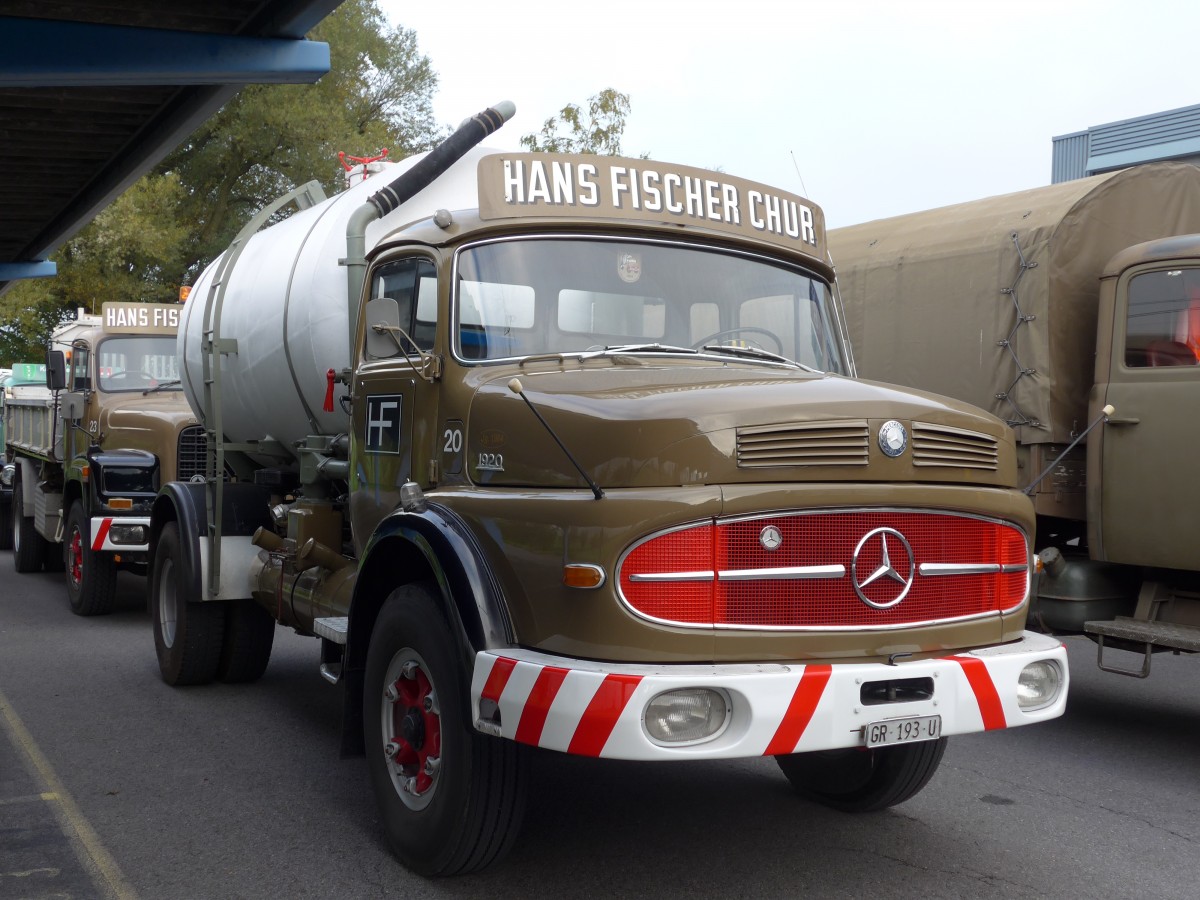 (166'072) - Fischer, Chur - Nr. 20/GR 193 U - Mercedes am 10. Oktober 2015 in Sch�nis, Bicoareal