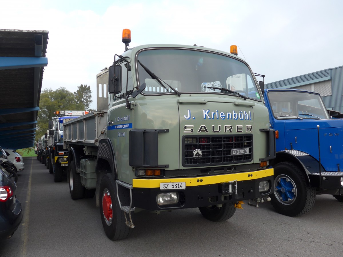 (166'077) - Krienb�hl, Sattel - SZ 5314 - Saurer am 10. Oktober 2015 in Sch�nis, Bicoareal
