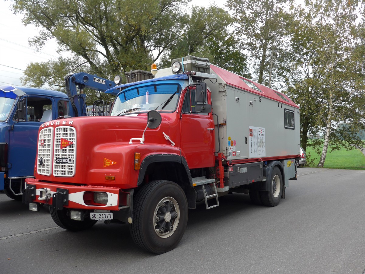 (166'102) - Saurer - SO 21'171 - am 10. Oktober 2015 in Sch�nis, Bicoareal