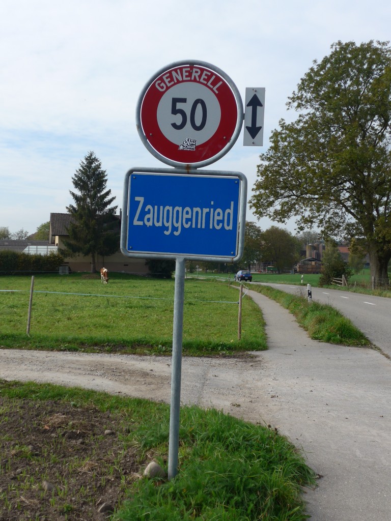 (166'228) - Ortstafel von Zauggenried am 12. Oktober 2015