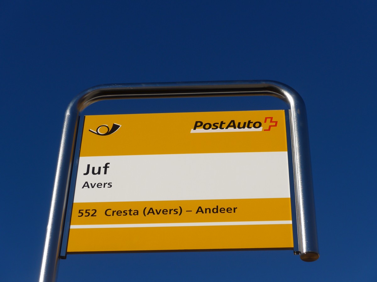 (168'063) - PostAuto-Haltestelle - Avers, Juf - am 29. Dezember 2015