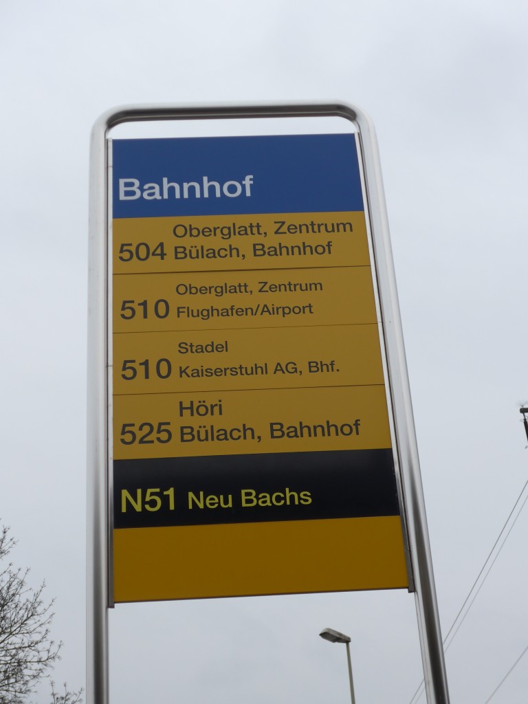(168'888) - PostAuto-Haltestelle - Oberglatt, Bahnhof - am 24. Februar 2016