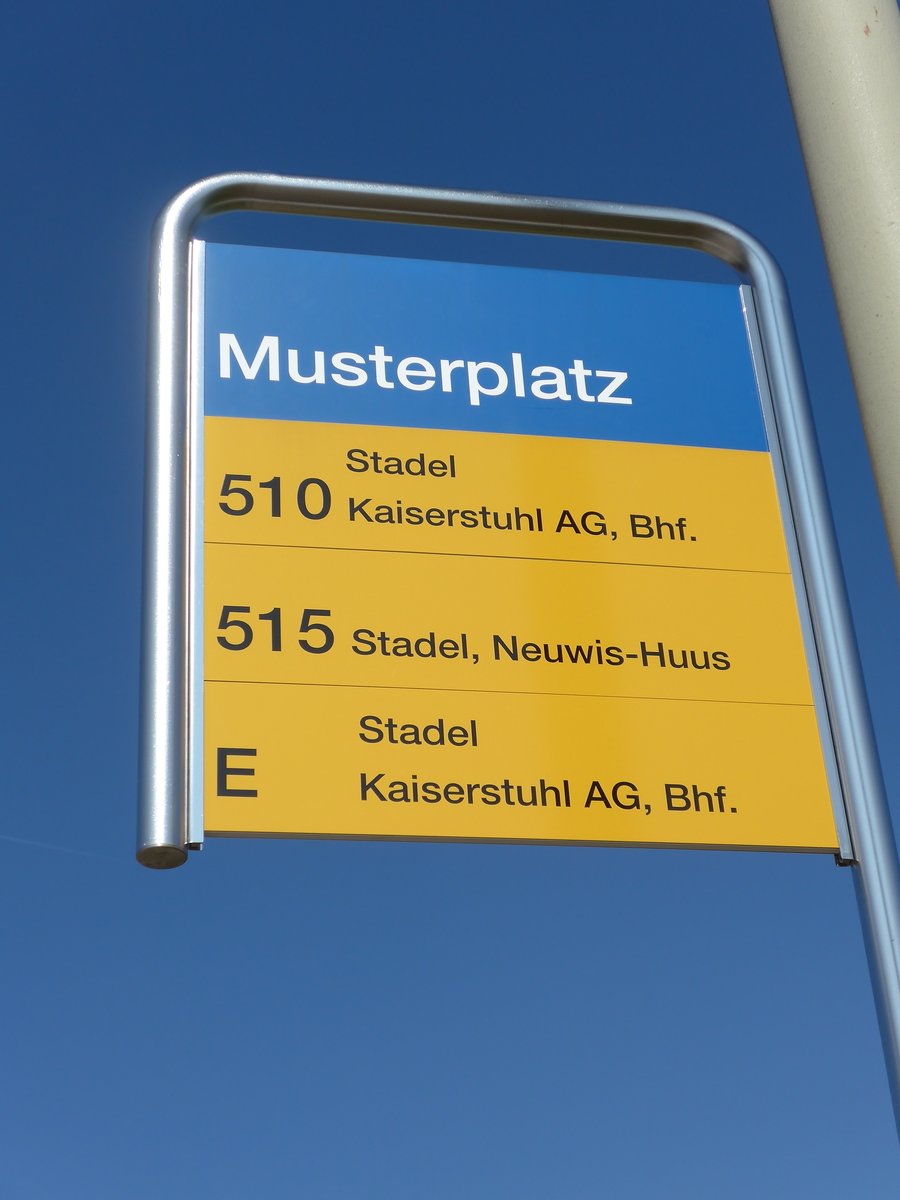 (169'326) - PostAuto-Haltestelle - Stadel, Musterplatz - am 19. M�rz 2016