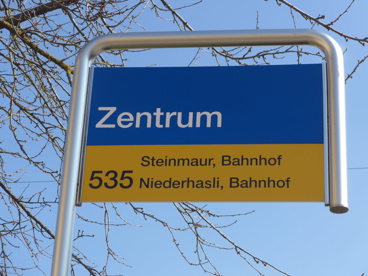 (169'329) - PostAuto-Haltestelle - Stadel, Zentrum - am 19. M�rz 2016