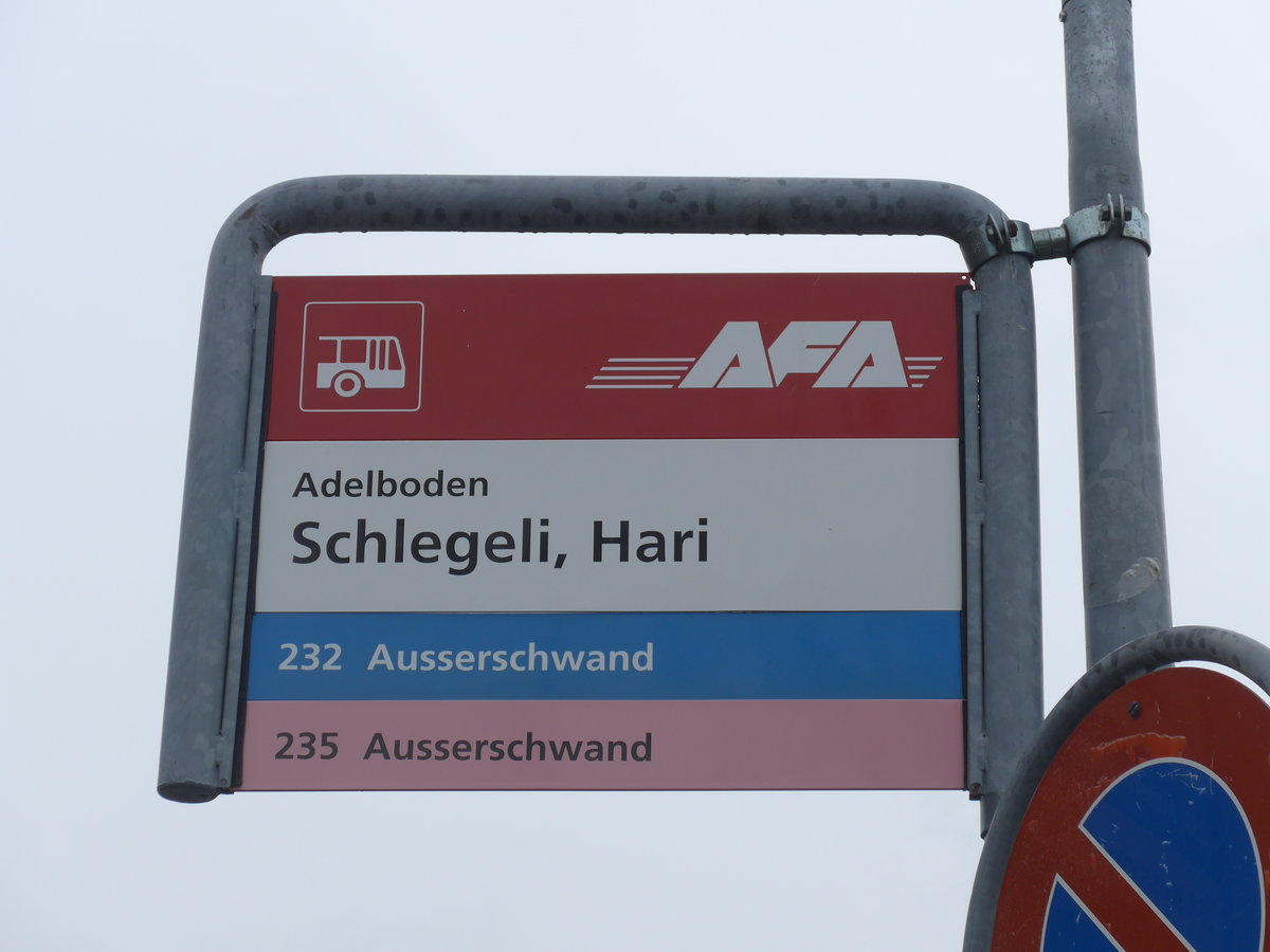 (169'524) - AFA-Haltestelle - Adelboden, Schlegeli, Hari - am 27. M�rz 2016