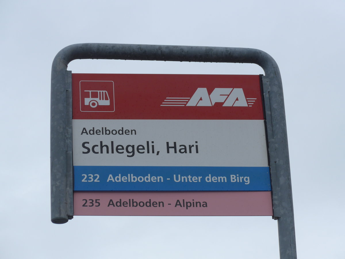 (169'525) - AFA-Haltestelle - Adelboden, Schlegeli, Hari - am 27. M�rz 2016