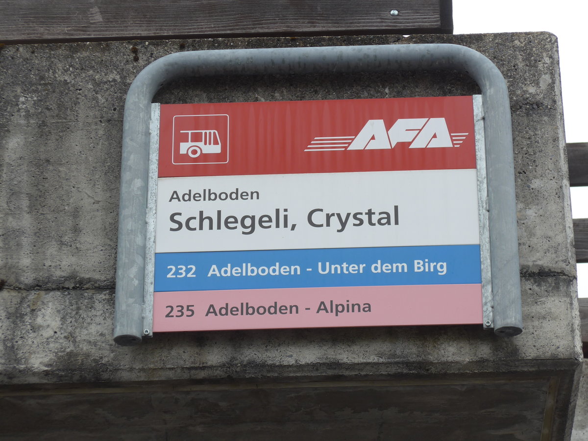 (169'526) - AFA-Haltestelle - Adelboden, Schlegeli, Crystal - am 27. M�rz 2016