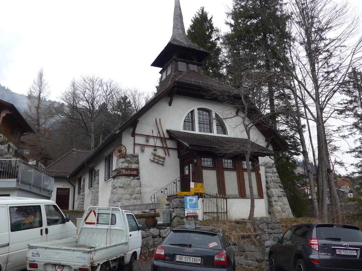 (169'532) - Die Englische Kirche von Adelboden am 27. M�rz 2016 (Sie dient heute als Heimatmuseum)