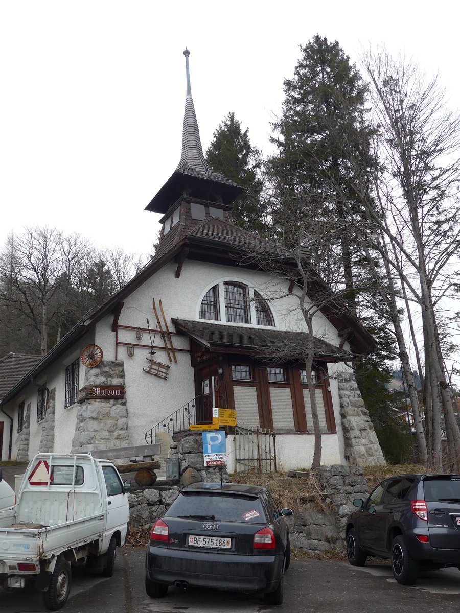 (169'533) - Die Englische Kirche von Adelboden am 27. M�rz 2016 (Sie dient heute als Heimatmuseum)