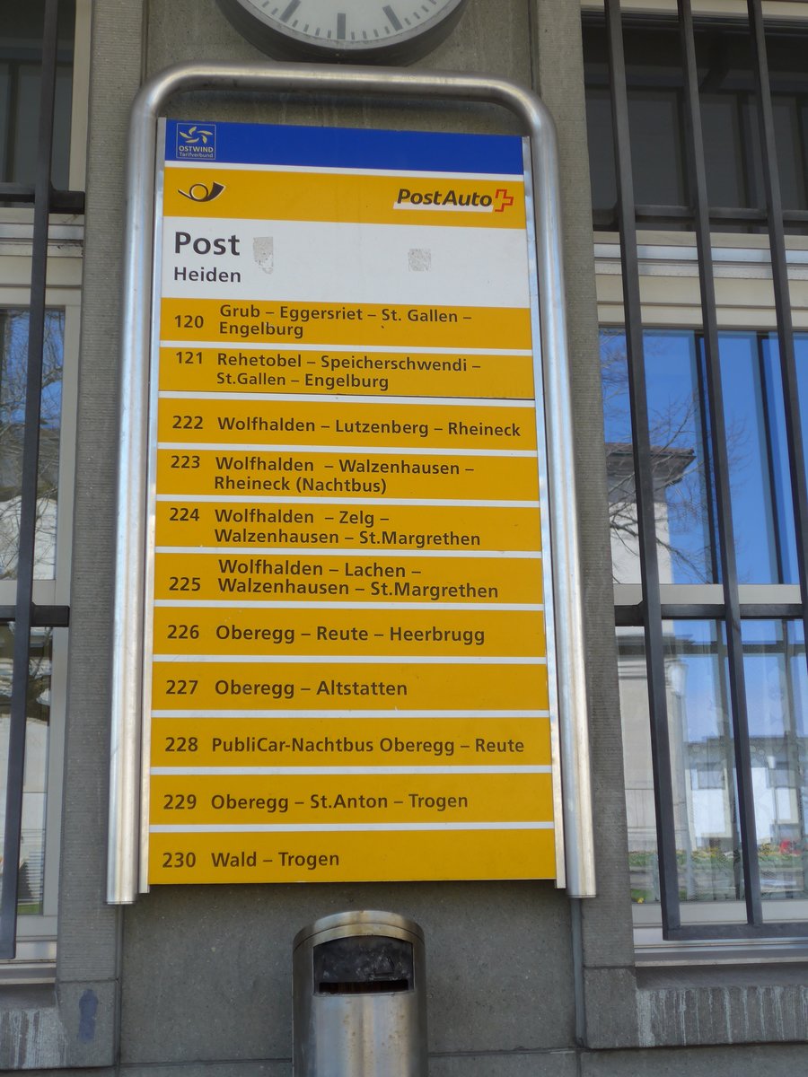 (169'899) - PostAuto-Haltestelle - Heiden, Post - am 12. April 2016