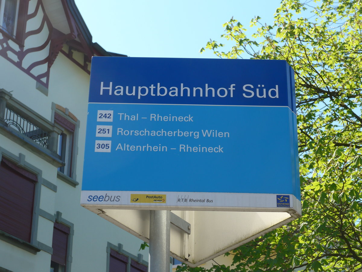 (169'945) - seebus/PostAuto/RTB-Haltestelle - Rorschach, Hauptbahnhof S�d - am 12. April 2016