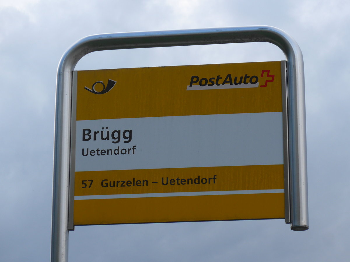 (170'147) - PostAuto-Haltestelle - Uetendorf, Br�gg - am 16. April 2016