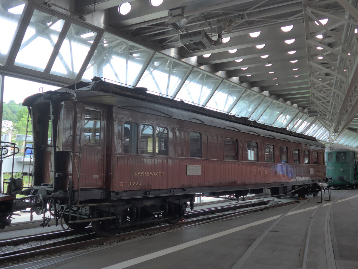 (171'304) - SBB-Speisewagen - Nr. 10'222 - am 22. Mai 2016 in Luzern, Verkehrshaus