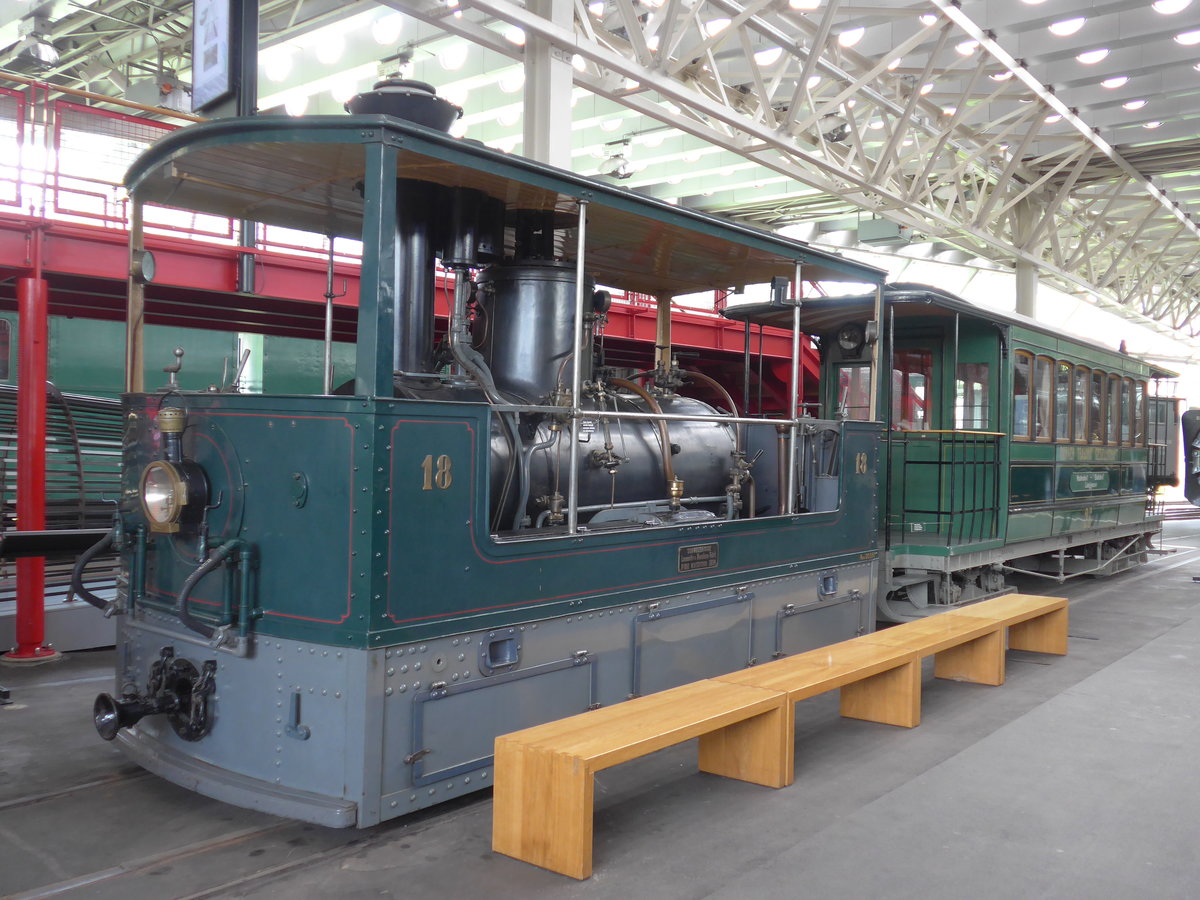 (171'314) - BTG-Dampftram - Nr. 18 - am 22. Mai 2016 in Luzern, Verkehrshaus