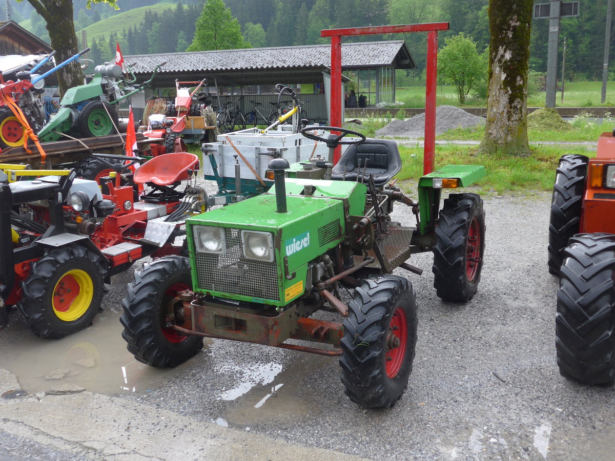 (171'473) - Wiesel am 28. Mai 2016 beim Bahnhof Boltigen