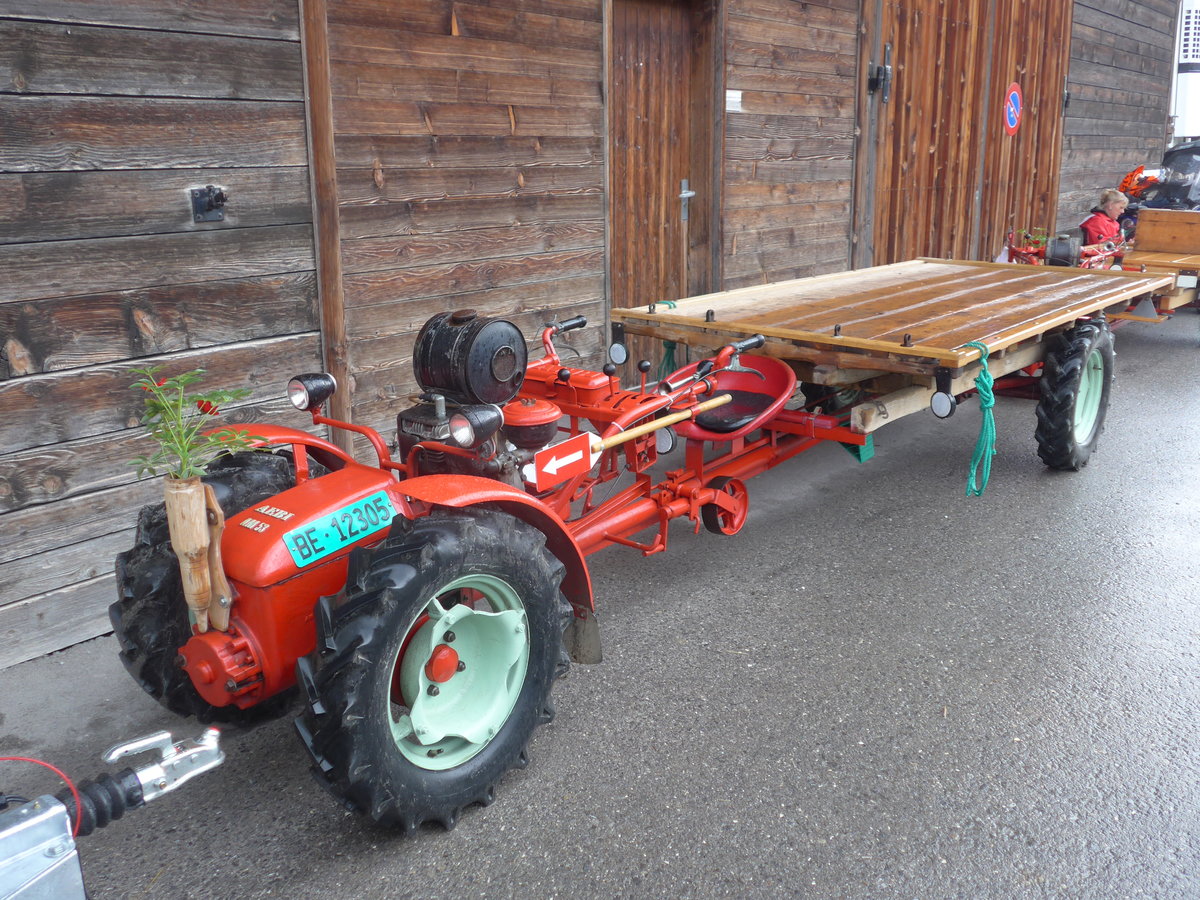 (171'481) - Aebi - BE 12'305 - am 28. Mai 2016 beim Bahnhof Boltigen