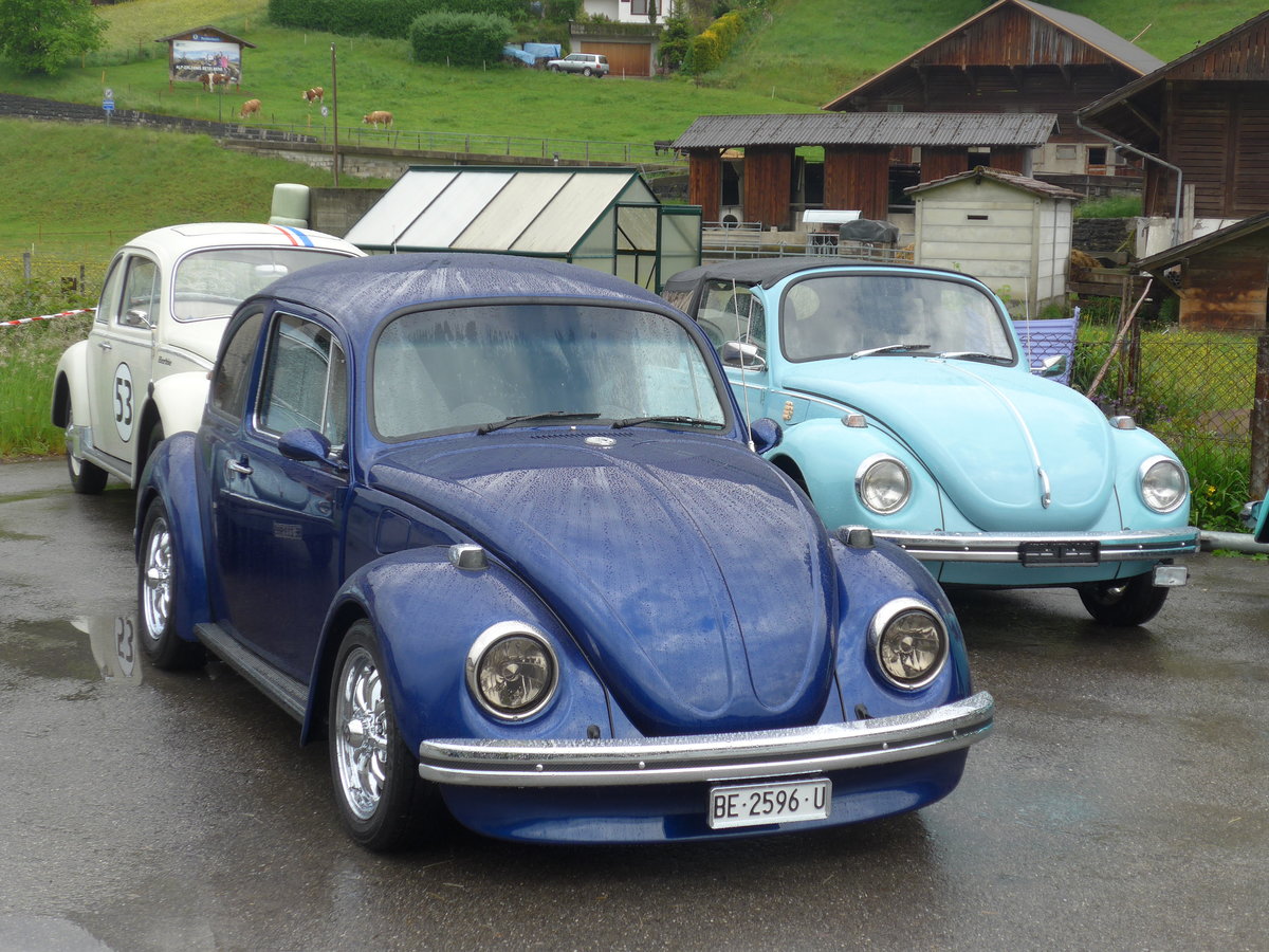 (171'489) - VW-K�fer - BE 2596 U - am 28. Mai 2016 beim Bahnhof Boltigen