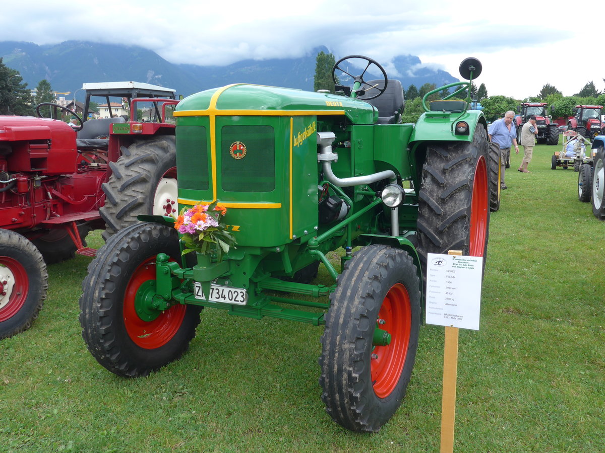 (172'053) - Deutz - ZH 734'023 - am 25. Juni 2016 in Aigle, Saurertreffen