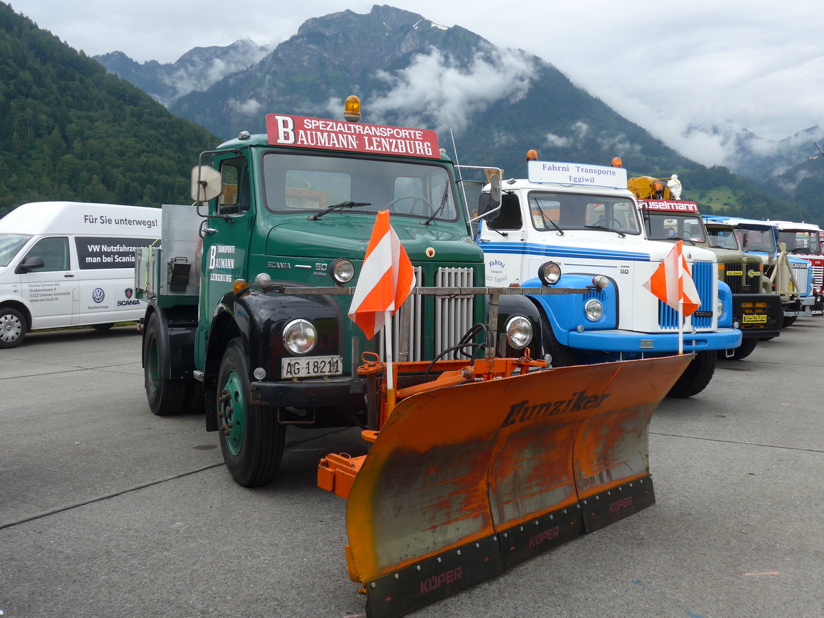 (172'272) - Baumann, Lenzburg - AG 18'211 - Scania am 26. Juni 2016 in Interlaken, Flugplatz