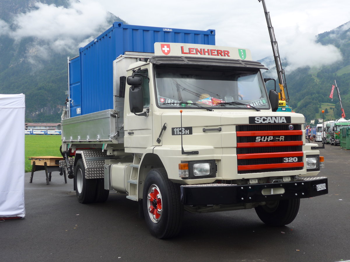 (172'299) - Lenherr, Diepoldsau - SG 429'029 - Scania am 26. Juni 2016 in Interlaken, Flugplatz