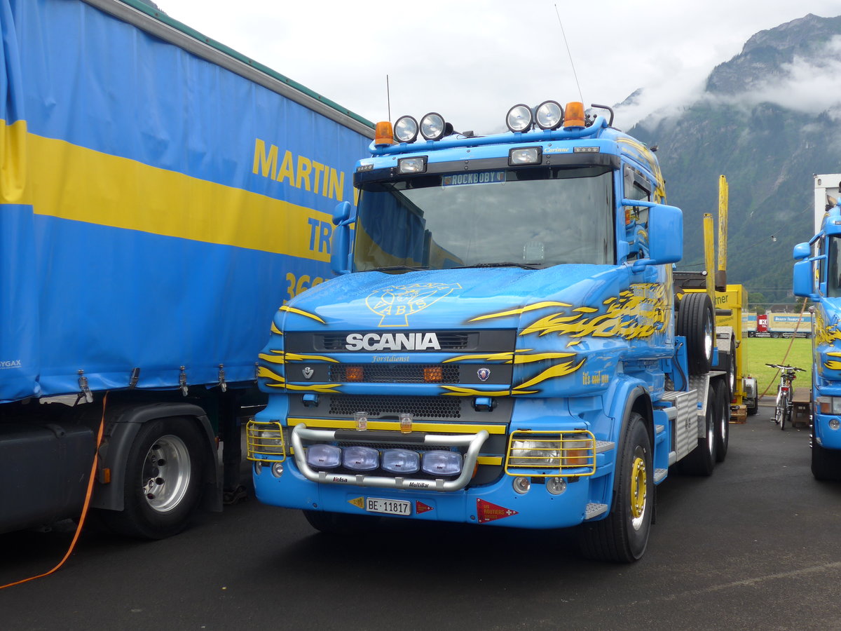 (172'316) - Wittwer, Wattenwil - BE 11'817 - Scania am 26. Juni 2016 in Interlaken, Flugplatz