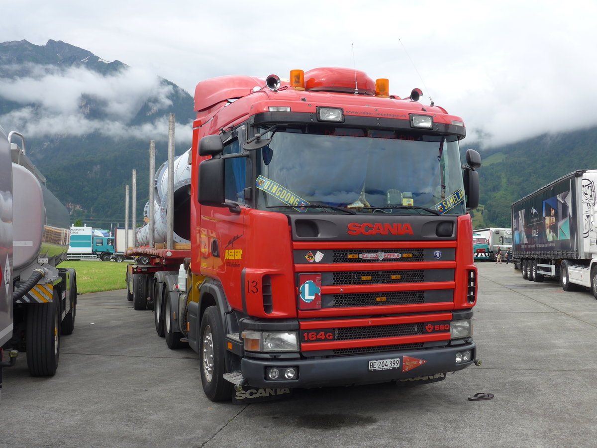 (172'321) - Reber, Sch�pfheim - Nr. 13/BE 204'399 - Scania am 26. Juni 2016 in Interlaken, Flugplatz